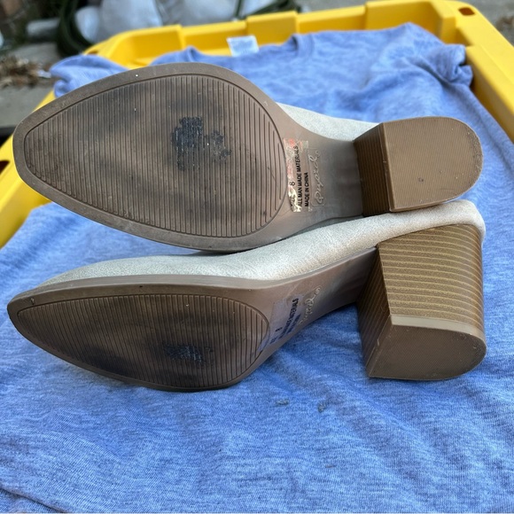 Qupid Pointy Toe Plunging Block Heel Booties Mule Slid Ons - Picture 7 of 13